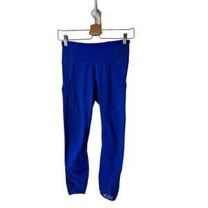 Lululemon Size 4 Harbor Blue Goal Crusher 7/8 Tights Leggings Full-On Luxtreme